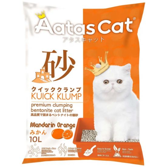 Picture of Aatas Cat Kuick Klump Bentonite Cat Litter Mandarin Orange 10L