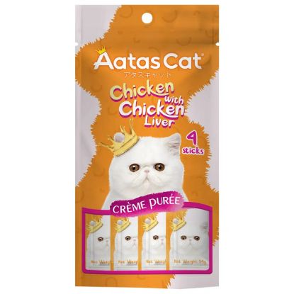 Picture of Aatas Cat Creme Puree Chicken with Chicken Liver 4x14g