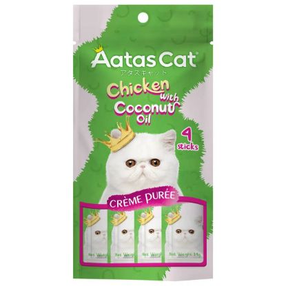 Picture of Aatas Cat Creme Puree Chicken with Coconut Oil 4x14g