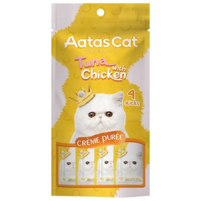 Picture of Aatas Cat Creme Puree Tuna With Chicken 4x14g