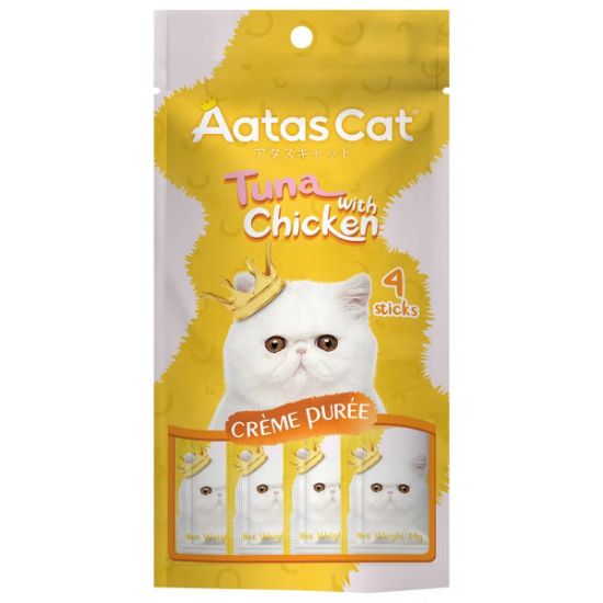 Picture of Aatas Cat Creme Puree Tuna With Chicken 4x14g