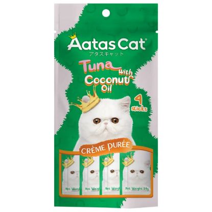 Picture of Aatas Cat Creme Puree Tuna With Coconut Oil 4x14g