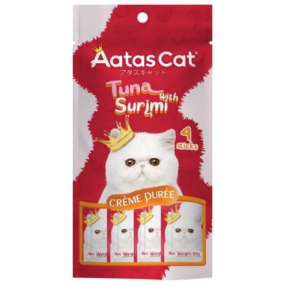 Picture of Aatas Cat Creme Puree Tuna With Surimi 4x14g